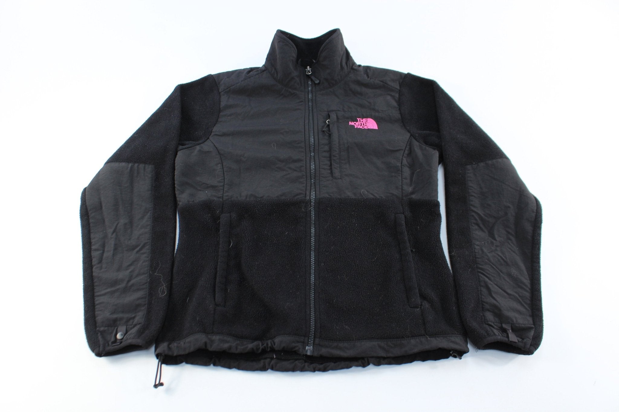 Women's The North Face Embroidered Logo Black Fleece Zip Up Jacket - ThriftedThreads.com