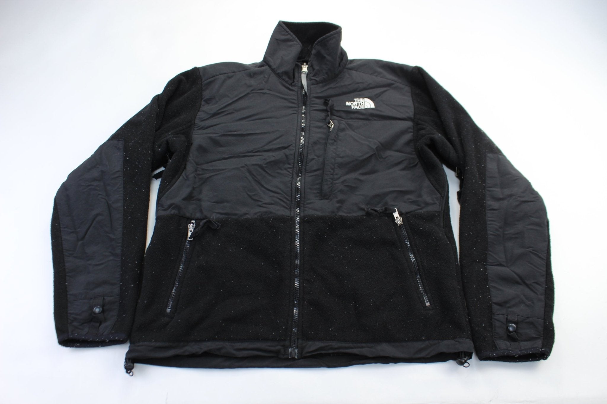 Women's The North Face Embroidered Logo Black Zip Up Jacket - ThriftedThreads.com