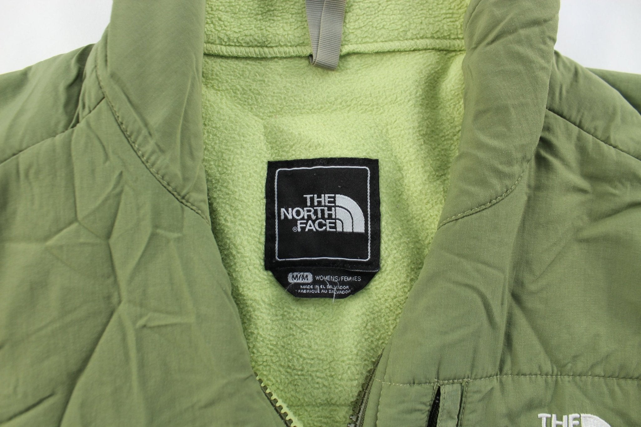 Women's The North Face Embroidered Logo Green Zip Up Jacket - ThriftedThreads.com