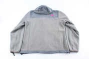 Women's The North Face Embroidered Logo Grey & Pink Zip Up Jacket - ThriftedThreads.com