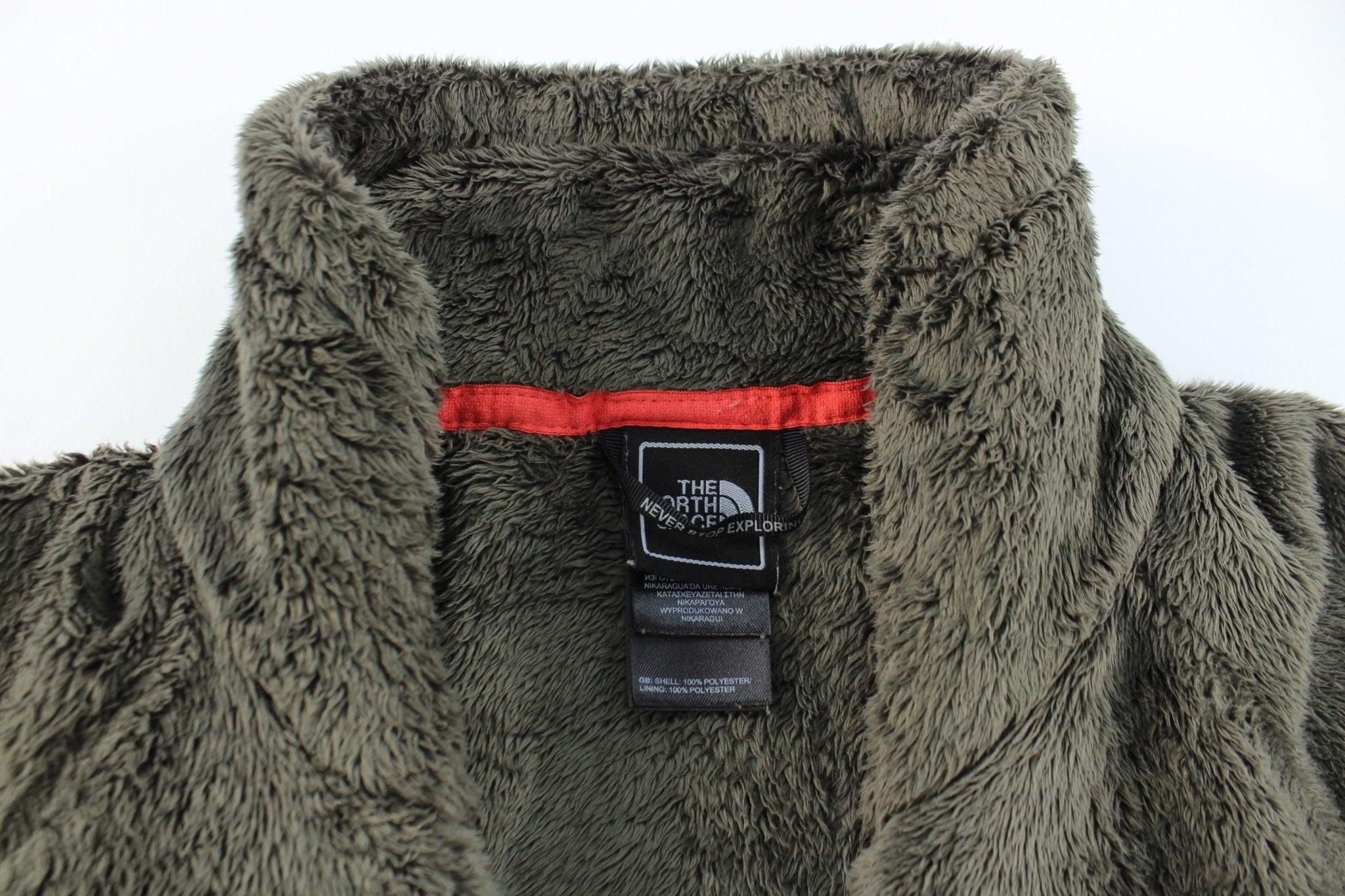 Women's The North Face Embroidered Logo Olive Green Zip Up Jacket - ThriftedThreads.com