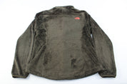 Women's The North Face Embroidered Logo Olive Green Zip Up Jacket - ThriftedThreads.com