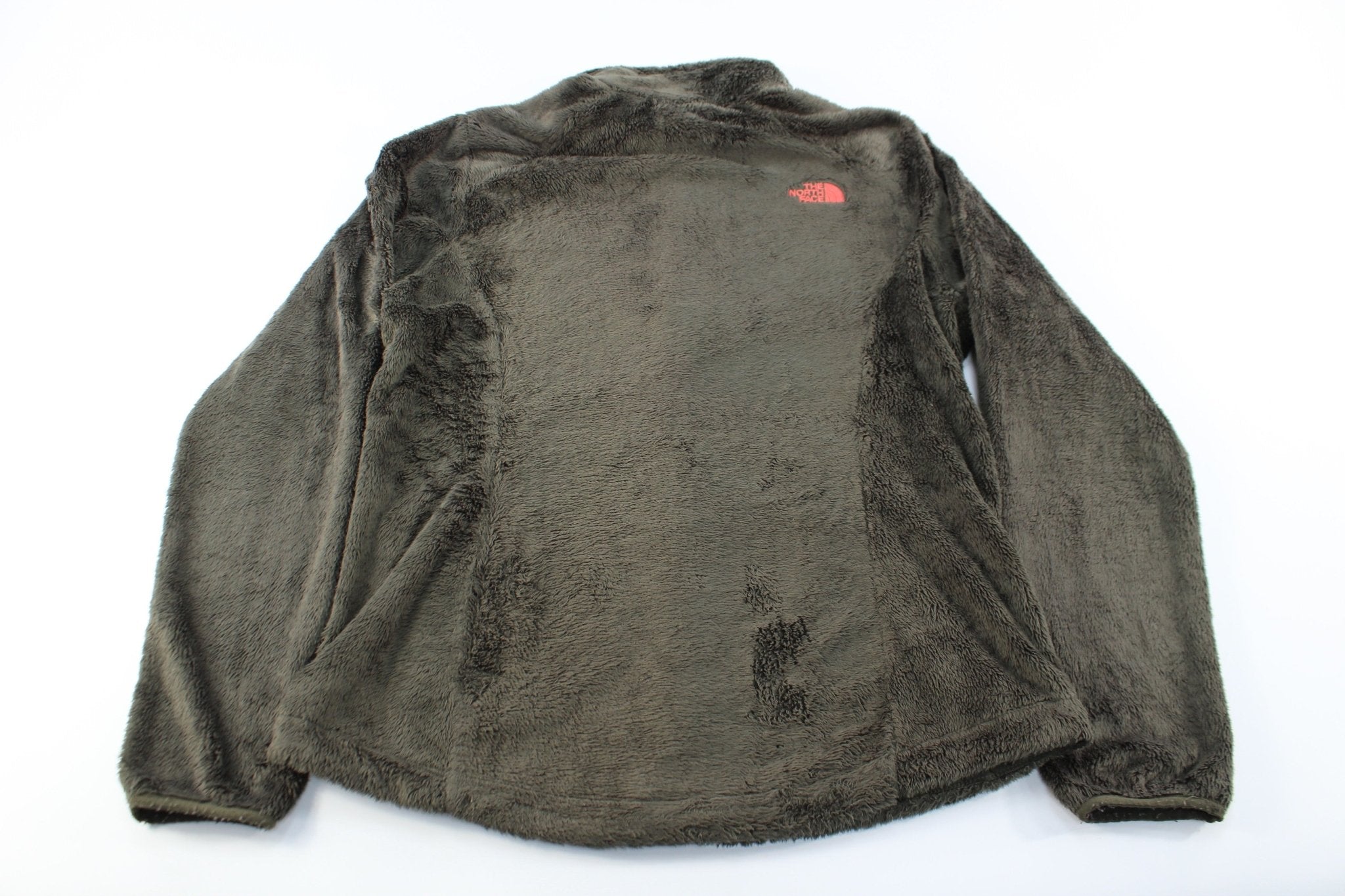 Women's The North Face Embroidered Logo Olive Green Zip Up Jacket - ThriftedThreads.com