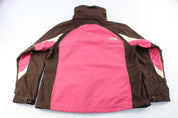 Women's The North Face Embroidered Logo Pink & Brown Zip Up Jacket - ThriftedThreads.com