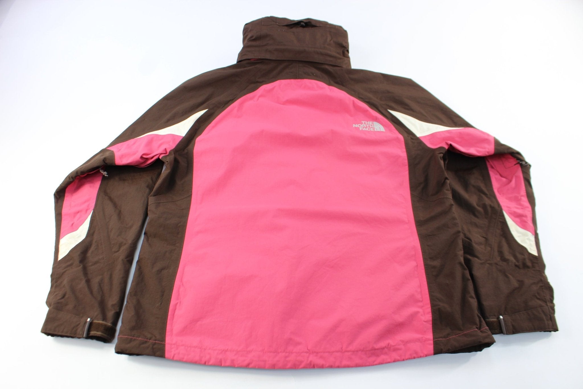 Women's The North Face Embroidered Logo Pink & Brown Zip Up Jacket - ThriftedThreads.com