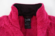 Women's The North Face Embroidered Logo Pink Fleece Zip Up Jacket - ThriftedThreads.com