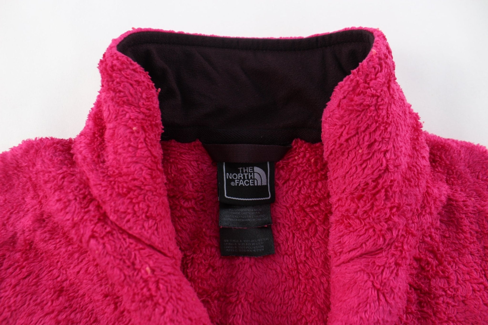 Women's The North Face Embroidered Logo Pink Fleece Zip Up Jacket - ThriftedThreads.com