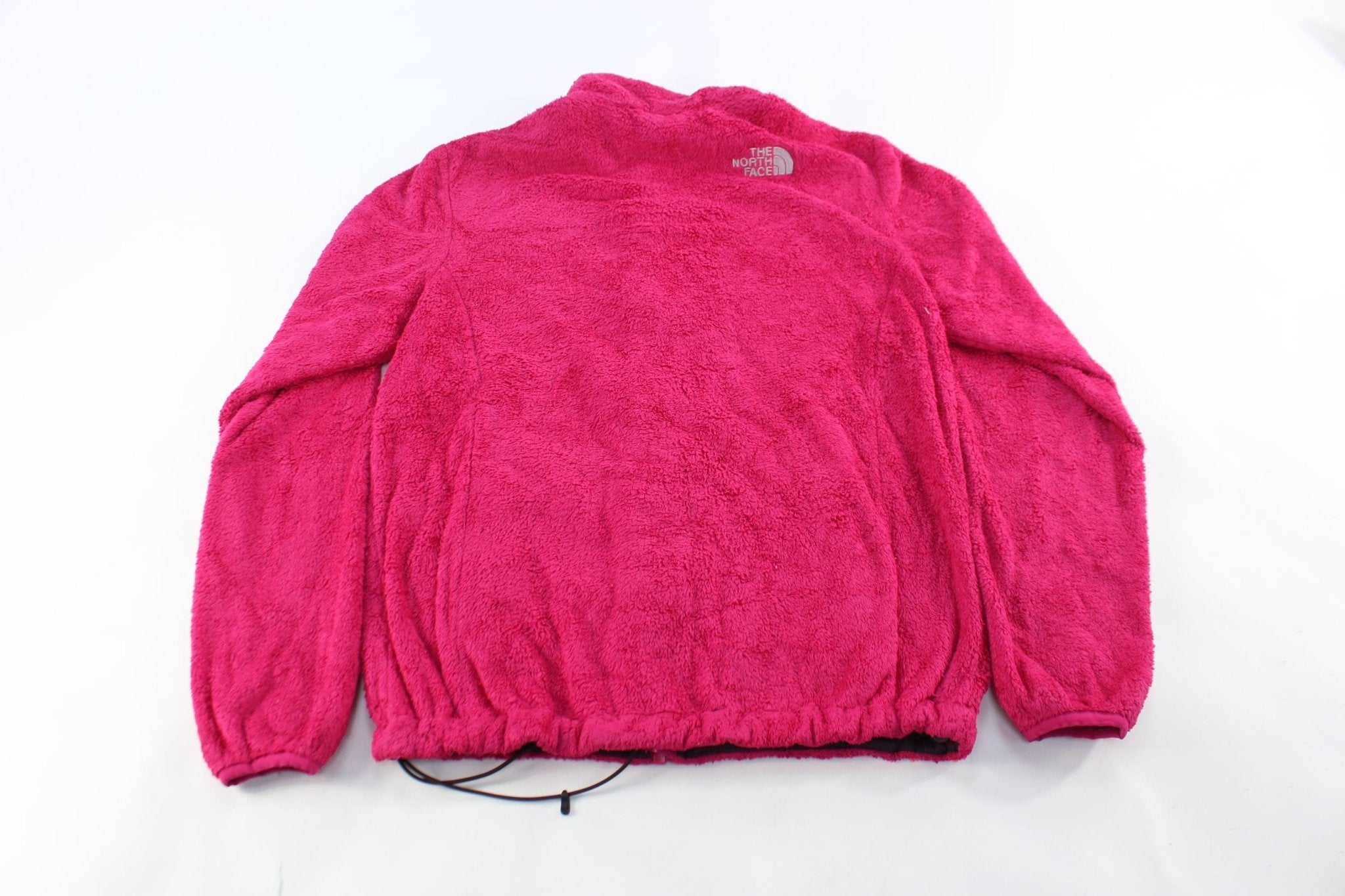 Women's The North Face Embroidered Logo Pink Fleece Zip Up Jacket - ThriftedThreads.com