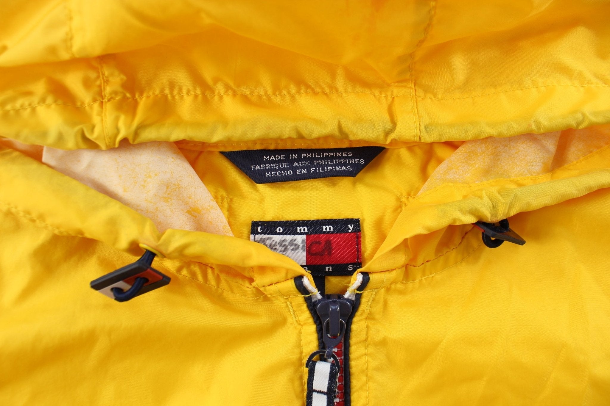 Women's Tommy Girl Jeans Embroidered Yellow Zip Up Jacket - ThriftedThreads.com