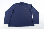 Women's Tommy Hilfiger Embroidered Logo Navy Blue Turtleneck T-Shirt - ThriftedThreads.com