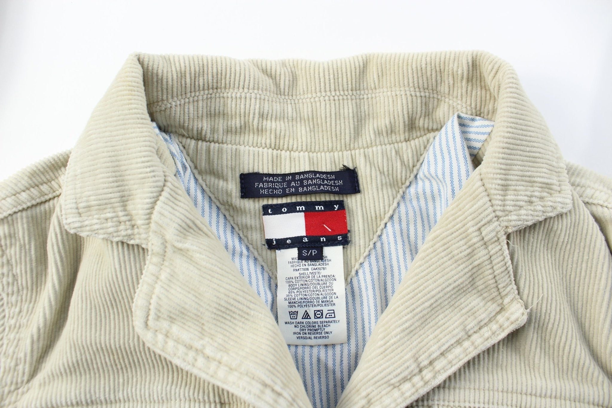 Women's Tommy Jeans Beige Corduroy Coat - ThriftedThreads.com