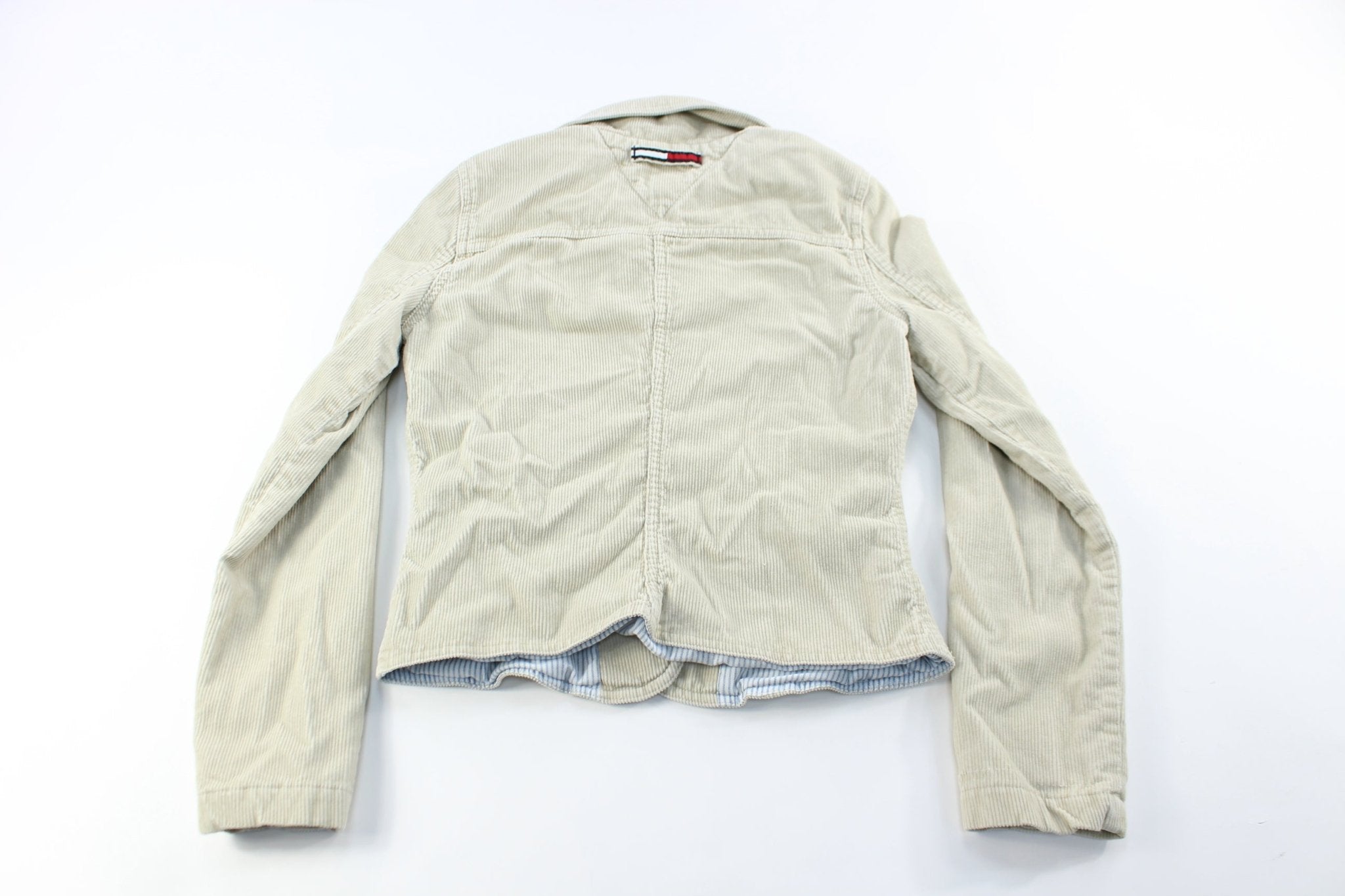 Women's Tommy Jeans Beige Corduroy Coat - ThriftedThreads.com