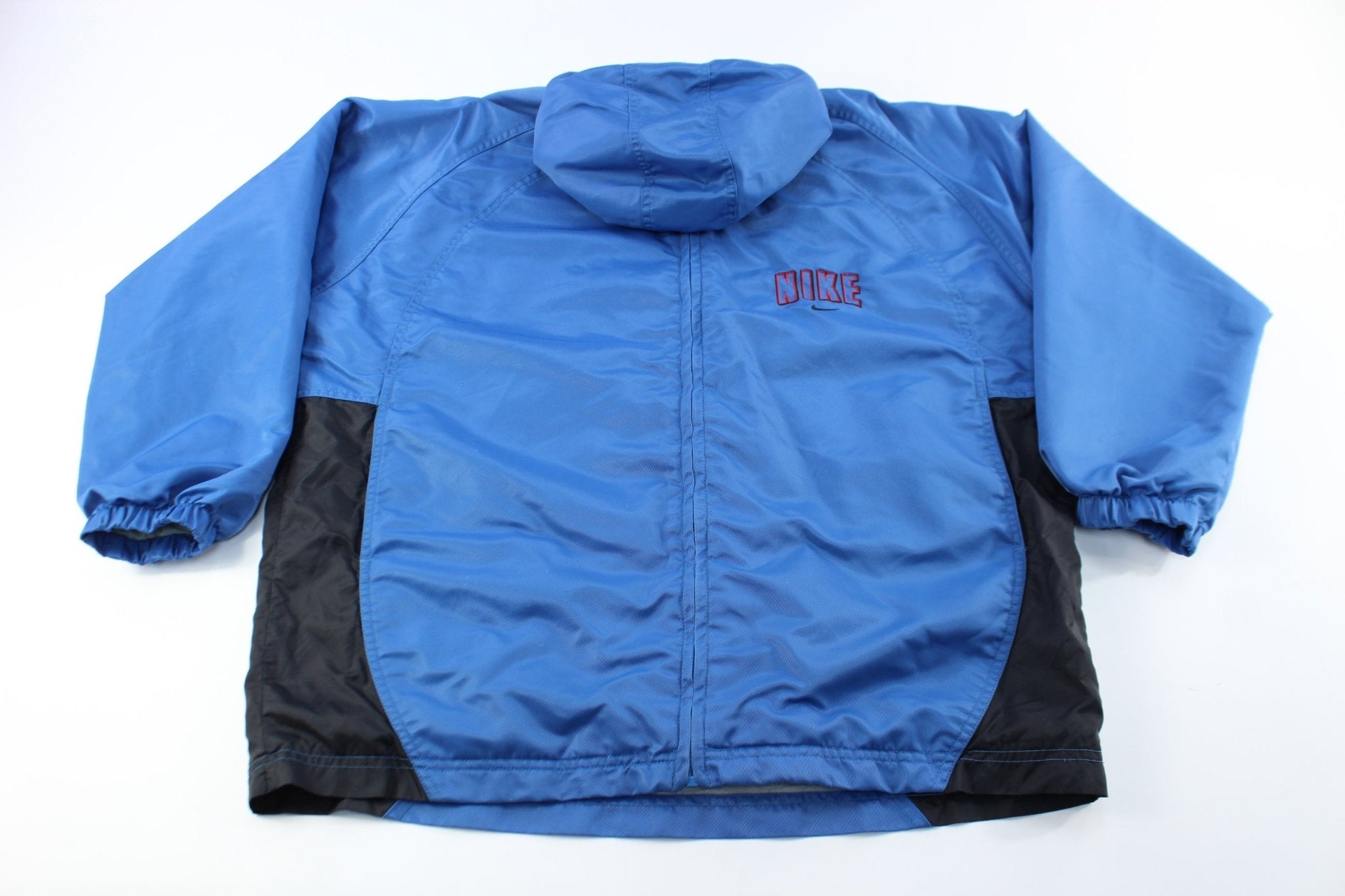 Youth Nike Embroidered Logo Blue & Black Zip Up Jacket - Jackets - Thrifted Threads