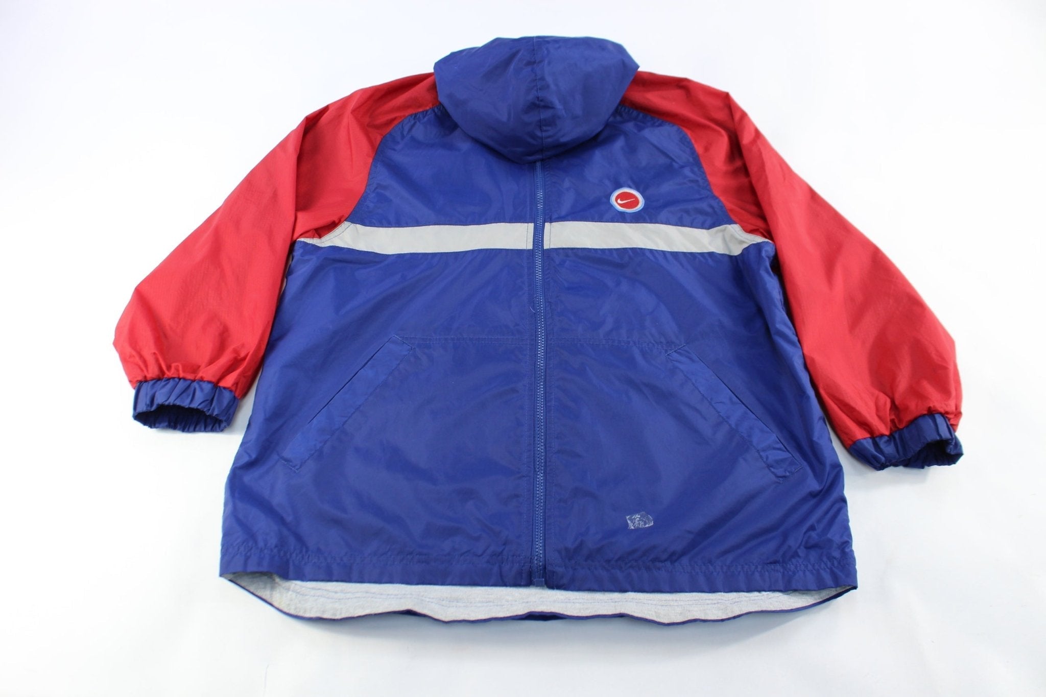 Youth Nike Embroidered Logo Blue & Red Zip Up Jacket - Jackets - Thrifted Threads
