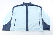 Youth Nike Embroidered Logo Navy Blue & Light Blue Zip Up Jacket - ThriftedThreads.com