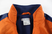 Youth Nike Embroidered Logo Orange & Navy Blue Zip Up Jacket - ThriftedThreads.com