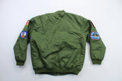 Youth Olive Green Aviation Bomber Jacket - ThriftedThreads.com