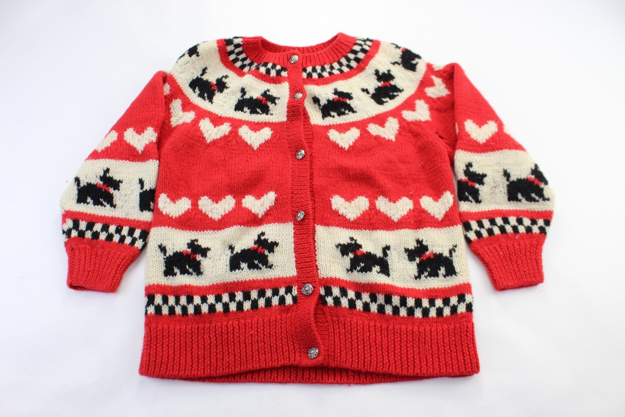 Youth One of a Kind by Shirley Duffy Knitted Cardigan Sweater - ThriftedThreads.com