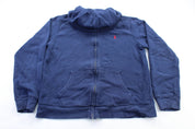 Youth Polo by Ralph Lauren Embroidered Logo Navy Blue Zip Up Jacket - ThriftedThreads.com