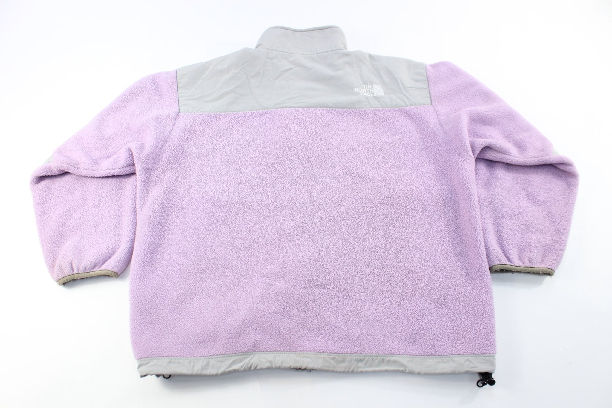 Youth Women's The North Face Embroidered Pink & Grey Zip Up Jacket - ThriftedThreads.com