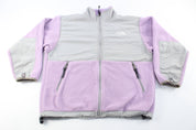 Youth Women's The North Face Embroidered Pink & Grey Zip Up Jacket - ThriftedThreads.com